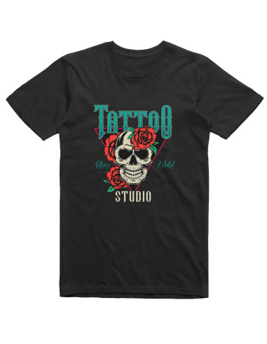 Stay wild - Skull with red roses