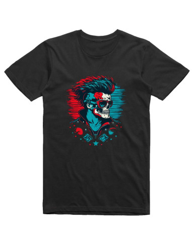 Red and blue skull