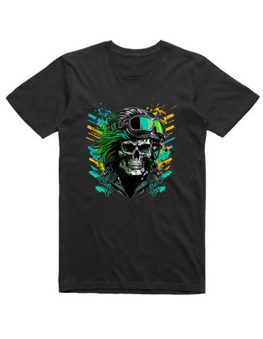 Green biker skull