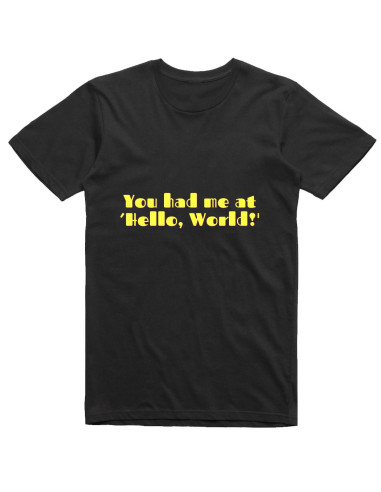 You had me at 'hello, world!' - yellow